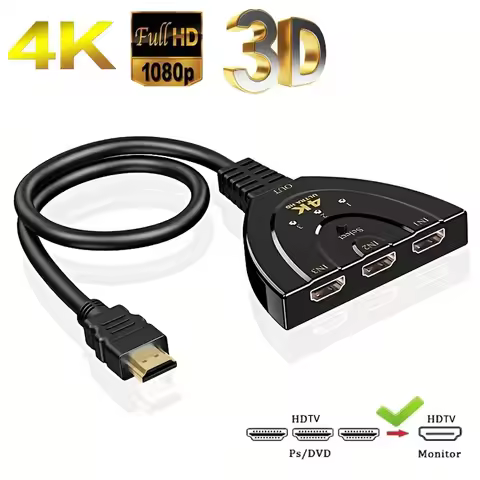 4K*2K 3 Port HDTV-compatible Switch 4K 3D VIdeo Switcher KVM Splitter 3 Input 1 Output Port Hub for 