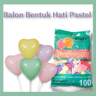 PASTEL Color Heart Shaped Balloons 8 inch heart shaped balloons