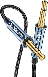 CableCreation 3.5mm Aux Cord 1.5FT/0.46M, 3.5mm Audio Cable Male to Male, Hi-Fi, 1/8 inch Braided Au