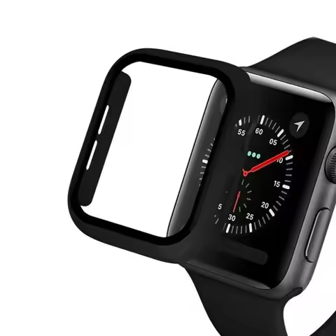 WANLONFENG For Apple Watch Series SE3 / SE2 / SE1 / 6 / 5 / 4 40mm Watch Case PC Frame Cover with Te