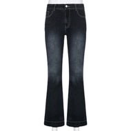Y2k Grunge Flare Jeans Womens Low Waist Trousers Vintage