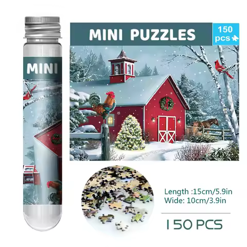 Christmas Gifts, Family Time 150 Mini Test Tube Puzzle World Famous Painting Travel Puzzle YC-M