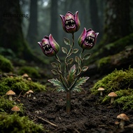 Rusty Metal Carnivorous Flytrap Garden Stake – 2d Flat Venus Flytrap Plant Sculpture for Yard Lawn F