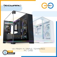 Tecware VX Prism Black / White Triple Tempered Glass MATX Case PC Chassis