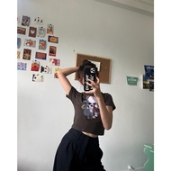 Skullcap Croptop - Cotton 100%- Vải mỏng nhẹ- Áo croptop Remmus cho nữ