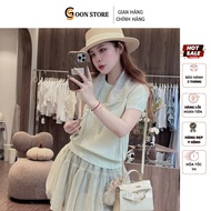 Women's Sweater short sleeve with Knot Pattern Scarf Goonstore