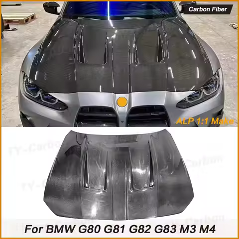 For BMW G80 G81 M3 G82 G83 M4 Dry Carbon Fibre Car Front Bumper Engine Hood Bonnet Vent Cover Parts 
