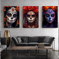 La Catrina Sugar Skull Girls Poster Prints Mexican Day Of The Dead Gothic Canvas Painting Wall Art P