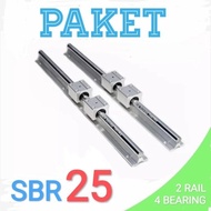 PROMO TERBATAS!!! PAKET SET REL RAIL GUIDE LINEAR SBR25 SBR 25 SHAFT +