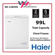 Haier 99L Chest Freezer Refrigerator 1 Door (BD-138HME) Peti Sejuk/Ais Fridge/冰箱冰柜