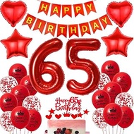Ohaoduo 65th Birthday Decoration Women Red 65th Birthday Decoration Red Birthday Decoration 65 Years