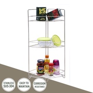 WS ตะแกรงอเนกประสงค์สแตนเลส ตะแกรงวางของ แบบเข้ามุม 3 ชั้น WR-5305-C4