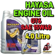 100% ORIGINAL HAYASA ENGINE OIL MINYAK HITAM GT6 SAE15W40 FOR CAR MYVI PROTON PERODUA AXIA ALZA 4.0L