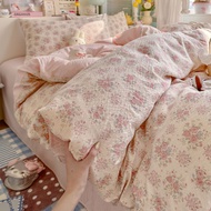 Free Shipping💓Taiwan Ready Stock💓Small Fresh 110g Puff Cotton Double Yarn Quilt Set AO3U