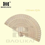Wooden Pamaypay Chinese style wooden carved Decoration Bamboo Fan Hand Light