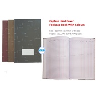 Captain F4 Foolscap Book Hard Cover 3 column with numbering | Hardcover Exercise Book
