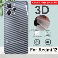 Back Carbon Fiber Hydrogel Film ForXiaomi Redmi 12 c Redmi12 Redmi12c 4G 5G 2023 Anti Slip 3D Carbon Fiber Rear Screen Protector Back Film Not Tempered Glass For Xiomi Redmi12