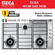 [PRE-ORDER: ETA EARLY OCT] ELBA EHS935D1SB | EHS 935 90CM 3-BURNER GAS HOB (MADE IN ITALY)