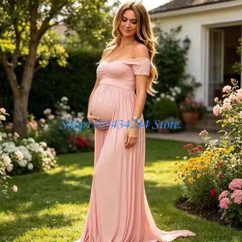 Fashionable Pregnancy Dress For Social Event Polyester Easy To Maintain