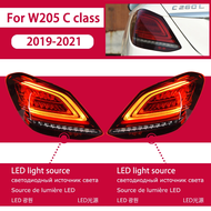 Tdbx ไฟท้ายรถยนต์ LED 2014-2021ไฟรถยนต์สำหรับ Benz W205 C Class อุปกรณ์เสริมไฟสัญญาณแบบไดนามิก