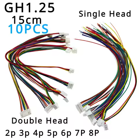 10 Stuks Gh1.25 1.25Mm Vrouwelijke Connector Aansluitkabel 15Cm 1.25Connector Heksenslot 2P 3P 4P 5P