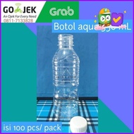 Botol Aqua 330 Ml + Tutup Putih Segel Kunci Isi 100 Pcs/Bal Original