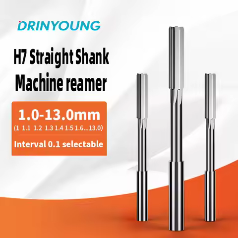 DRINYOUNG H7 Machine Tool Reamer HSS H7 Straight Shank Chuck Reamer Milling Tools 1pcs 1-13.9mm