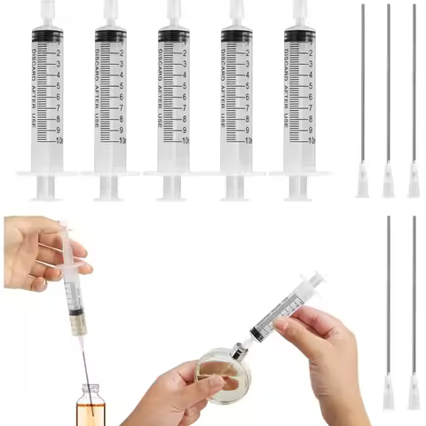 4Pcs 10ml Ink Refill Syringe with 10cm Needle for Epson Canon Brother HP CISS Cartridges