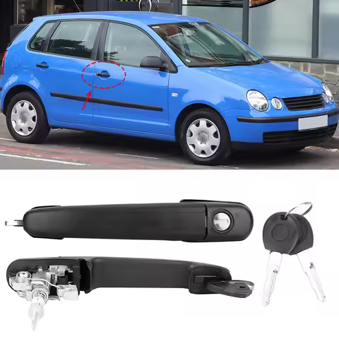 2Pcs Car Exterior Door Handle Replacement 6N0837207D Fit for POLO MK3 6N1 1994-1999 FL 6N2 1999-2001