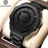 LIGE Sub แบรนด์ FoxBox ต้นฉบับใหม่นาฬิกากันน้ำผู้ชายลูกบอลแม่เหล็กนาฬิกาสปอร์ตแบบทหารสำหรับผู้ชายนาฬ