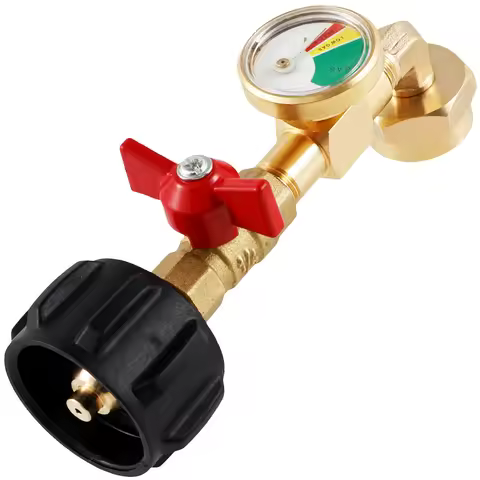 1/2Pcs Propane Refill Adapter QCC1 Propane Adapter 1Lb to 20Lb With Valve And Gauge Propane Tank Ada