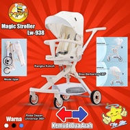 Magic STROLLER ALLOY PACIFIC Lw938 Can Be 3 Positions &amp; CABIN SIZE PREMIUM STROLLER BABY STROLLER Can Be Uniformed