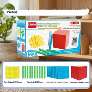 Kids Math Plaything: Base Ten Blocks Set with Counting Cubes