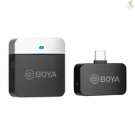 BOYA BY-M1LV-U 2.4GHz Wireless Microphone System Transmitter + Receiver Mini Recording Mic with Type-C Port Replacement for Android Smartphones Tablets Vlog Rec  Came-022