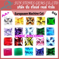 CZ Square Cubic Zirconia พลอย CZ & เพชรรัสเซียสี COLOR รูปสี่เหลี่ยมจัตุรัส Square Shape AA+