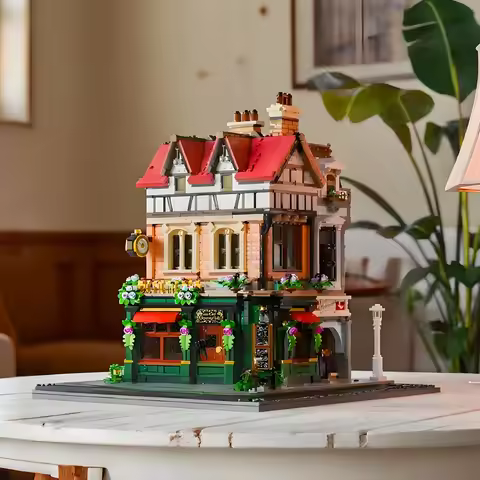 MOC-10350 NEW CITY Street Corner MOC-Streetview Tudor Model Building Block Bricks Set Toys Christmas