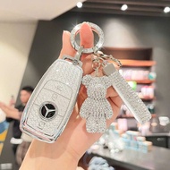 Premium Mercedes-Benz C200,E200 3-Button Bling Bling Key Cover - Mercedes Car Key Cover