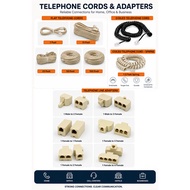 RJ11 Telephone Adaptor / Telephone Connector / Telephone Cable Extension Cord  7ft/15ft/25ft/50ft/10
