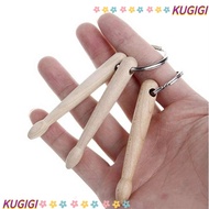 KUGIGI Drumsticks Keychain, Mini Metal Drum Sticks Key Ring, Gift Wood Drumstick Grommets