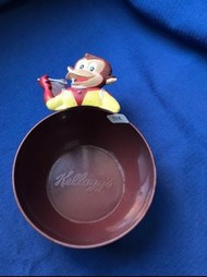 【杜老師的二手商店】（台灣現貨）復古家樂氏猴子巧克力球塑膠碗 A258 早期Kelloggs 收藏紀念用