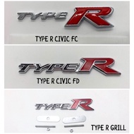 Logo Honda Civic fc Type R Emblem TypeR Honda Civic Baru Civic X TYPE R CIVIC FC TYPE R CIVIC FD TYP
