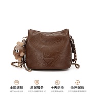 กระเป๋าสะพายข้างทรงถังทรงเมฆพับสำหรับผู้หญิง กระเป๋าสะพายไหล่เดี่ยว กระเป๋าสะพายข้างแบบถังสุดเก๋จากแ