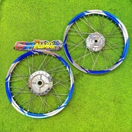 SET RIM ALLOY THUNDER WAVE125 / WAVE100R 17 x 1.40 DEPAN BELAKANG SIAP STRING JEJARI MCM DALAM GAMBA
