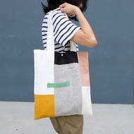 Niko 托特包 - 深粉色+芥末色