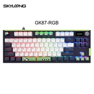 SKYLOONG แป้นพิมพ์ GK87 QMK/ผ่านคีย์บอร์ดแบบกลไก80% TKL แบบมีสาย ABS แป้นพิมพ์รูปแพนด้าสลับอุปกรณ์มา