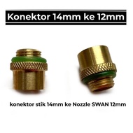 14mm Female Thread Connector to Male 12mm sprayer stick connection to SWAN Nozzle
