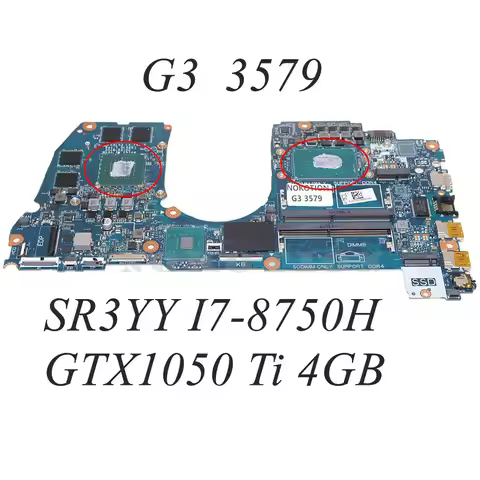CAL53 LA-F611P CN-0M5H57 0M5H57 For DELL G3 15-3579 3579 PC Motherboard SR3YY I7-8750H+GTX1050 Ti 4G