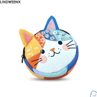 LINDW99NX Makeup Bag, Patchwork Cat Coin Purse, High Quality Zipper Design Travel Storage Bag Home T