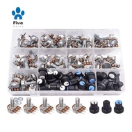 Rotary Knob Potentiometer Kit 200PCS WH148 B1K 5K 10K 20K 50K 100K 250K 500K 1M Ohm Single Linear