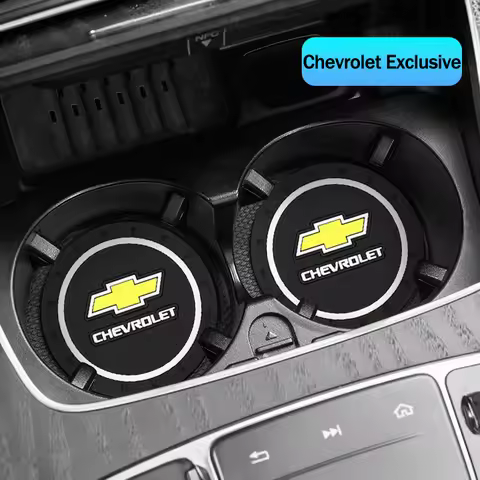 2Pcs Silicone Coaster Car Water Cup Pad Anti-slip Mat Auto Interior For Chevrolet Camaro Colorado Co